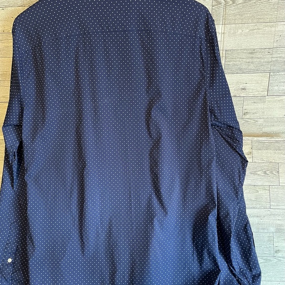 Bonobos Dress Shirt Mens Dark Blue button down long sleeve polka dot - Picture 6 of 8